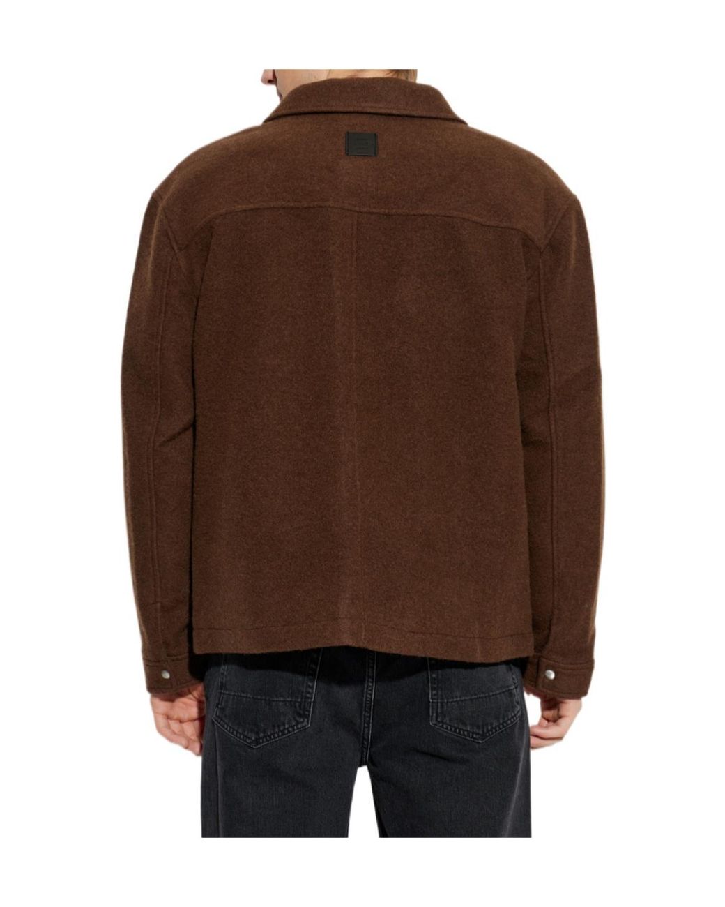 AllSaints Brown Cayson Patch-Pocket Jacket for men