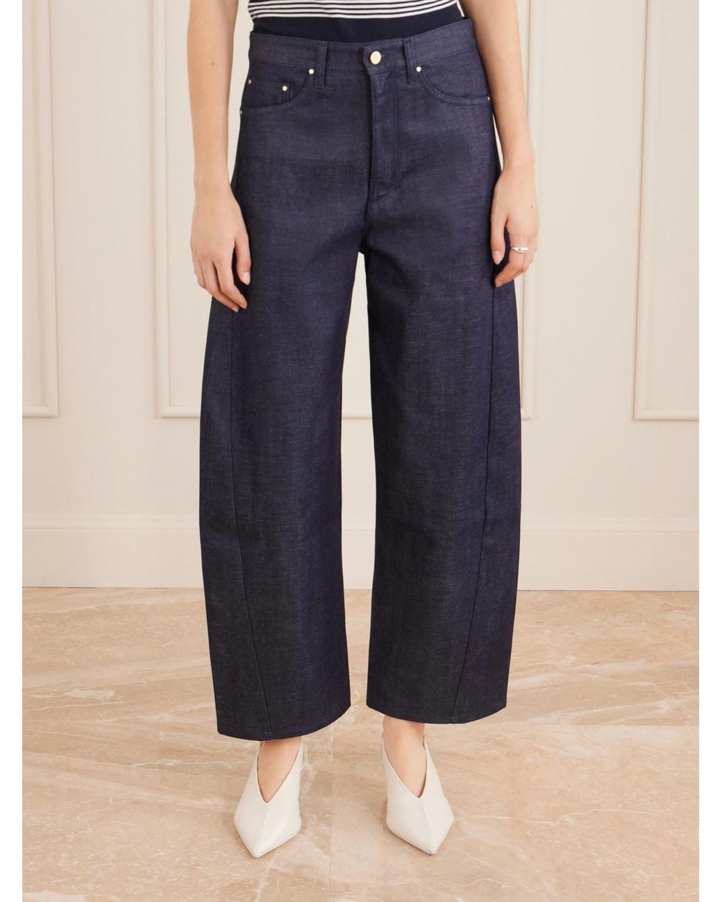 Maria McManus Blue Crescent Wide-Leg Jeans