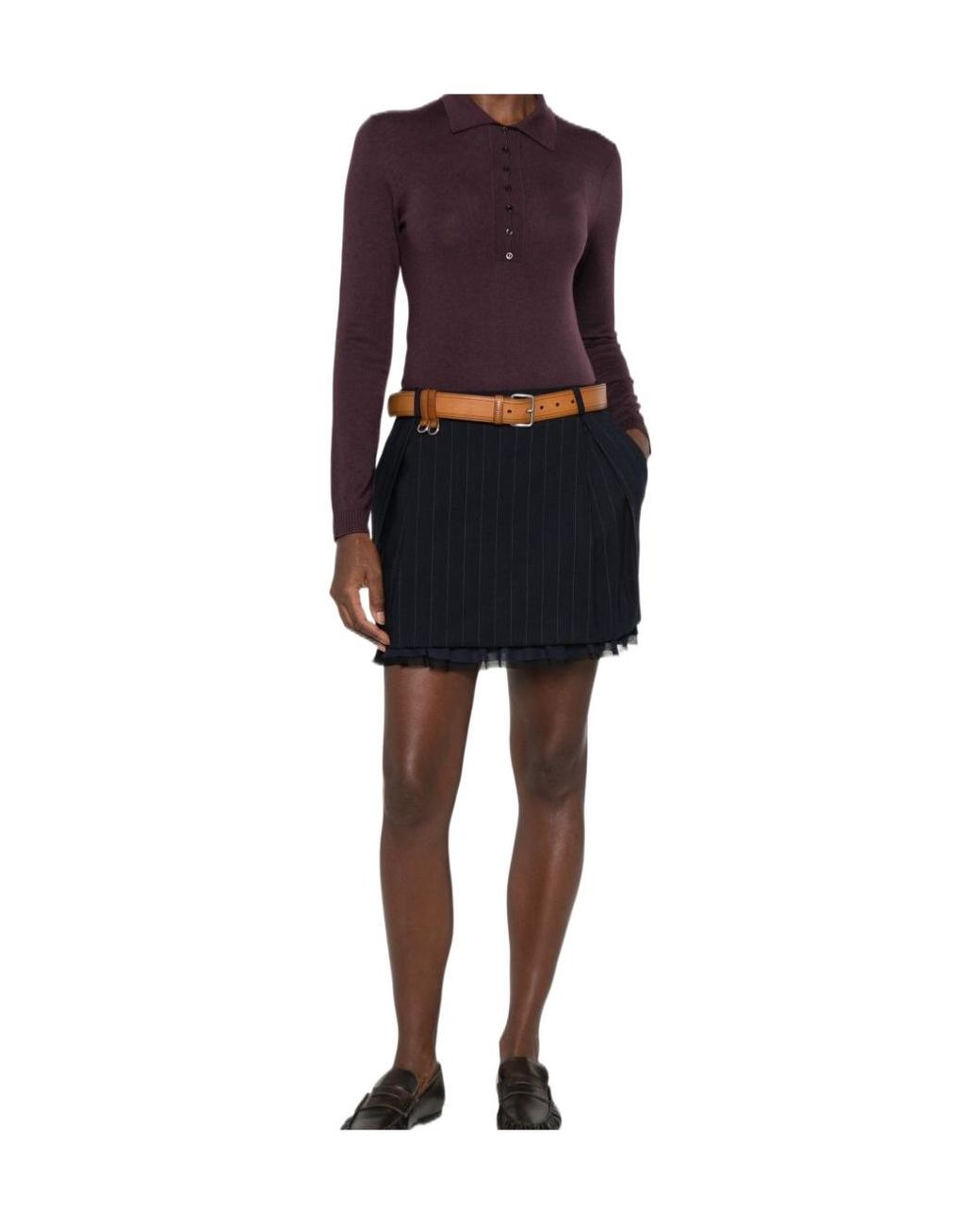 Pinko Purple Long-Sleeve Buttoned Bodysuit