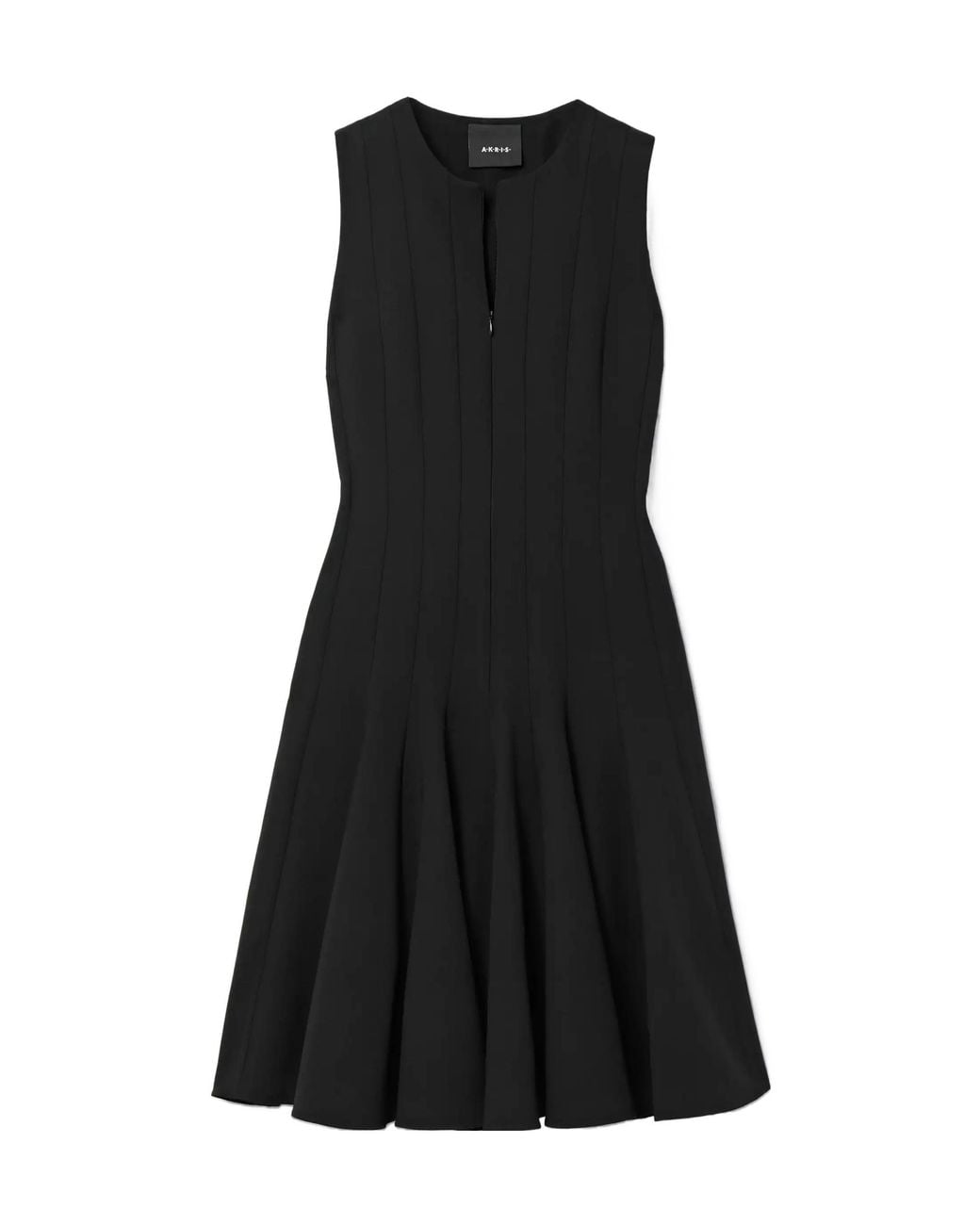 Akris Black Paneled Wool-Blend Mini Dress