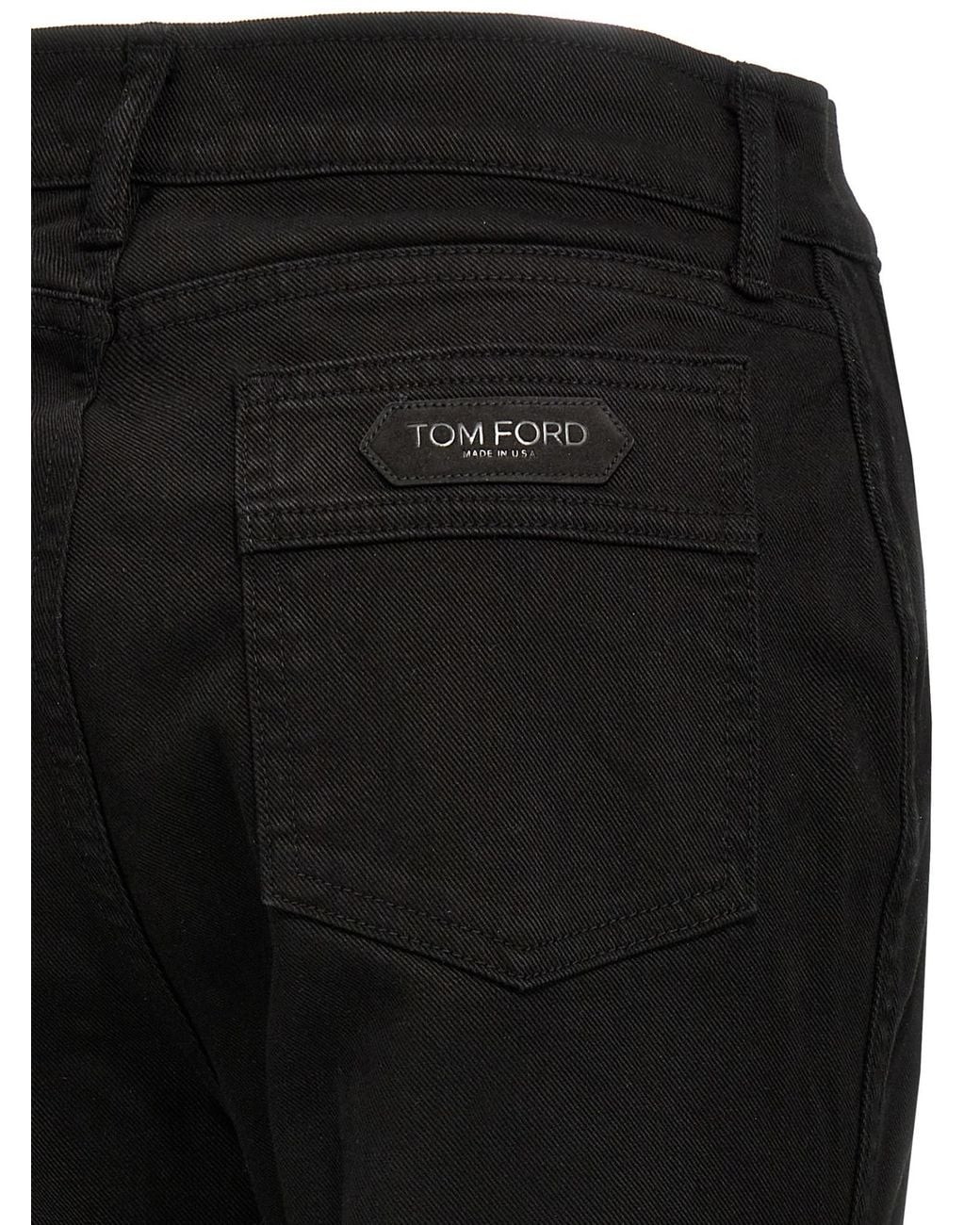 Tom Ford Black Logo-Patch Flared Jeans