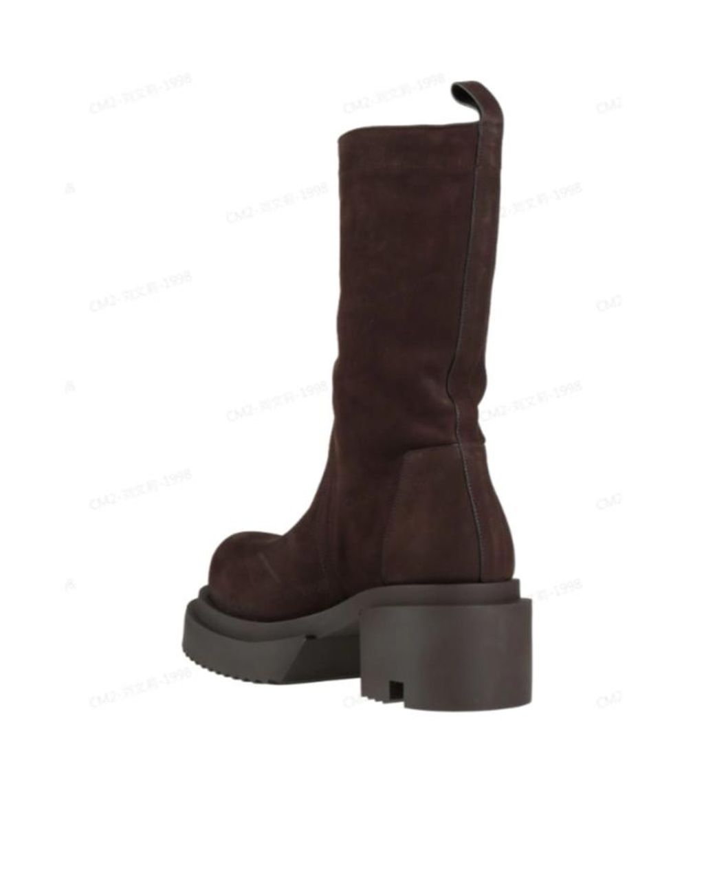 Rick Owens Brown Genuine Leather Ankle Boots