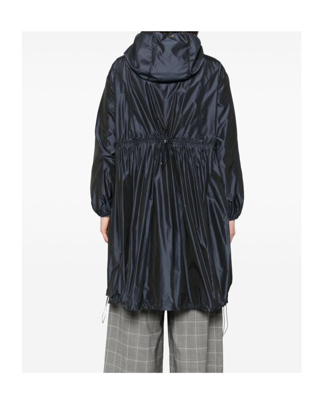 Herno Blue Zip-Up Hooded Coat