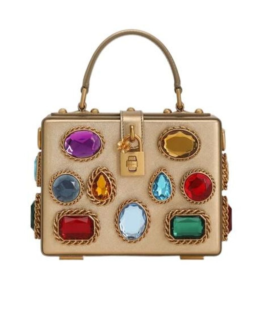 Dolce & Gabbana Multicolor Jewel-Embellished Box Tote Bag