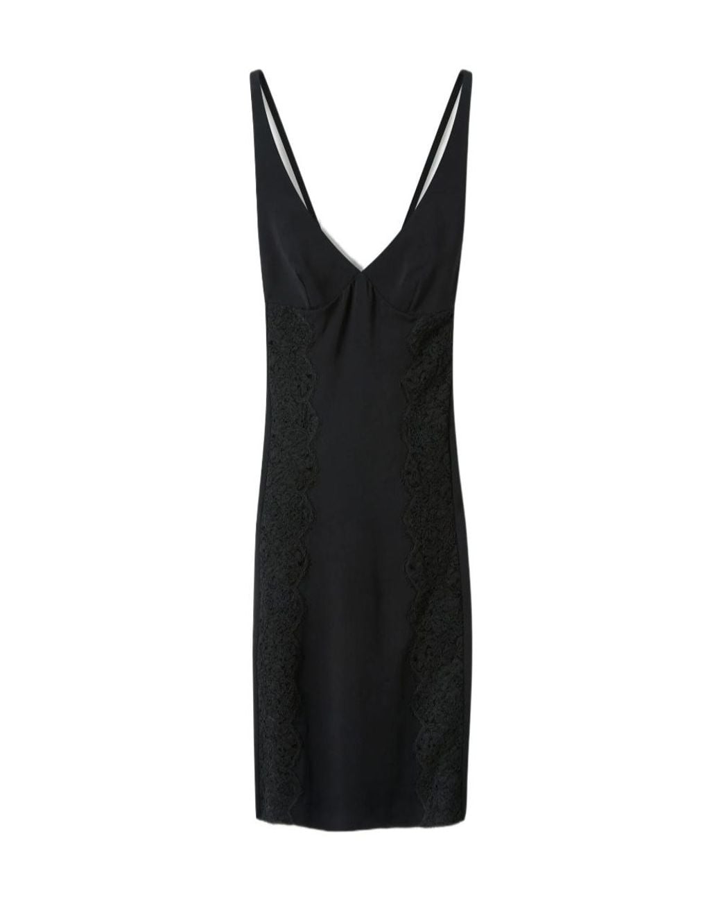 Stella McCartney Black Lace-Panel Midi Dress