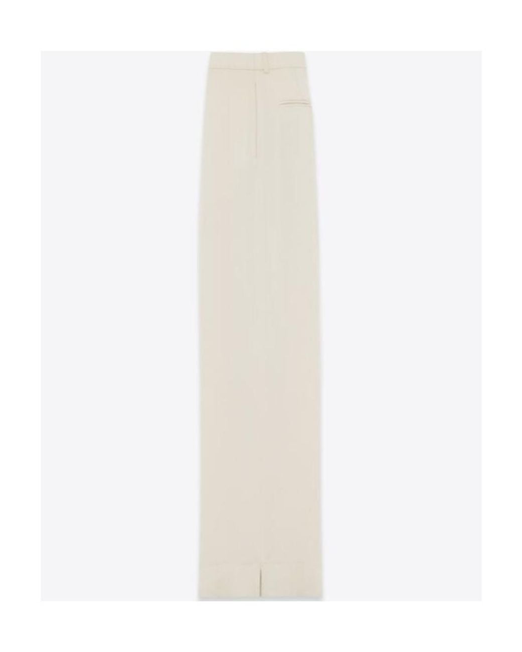 Saint Laurent White Satin Trousers