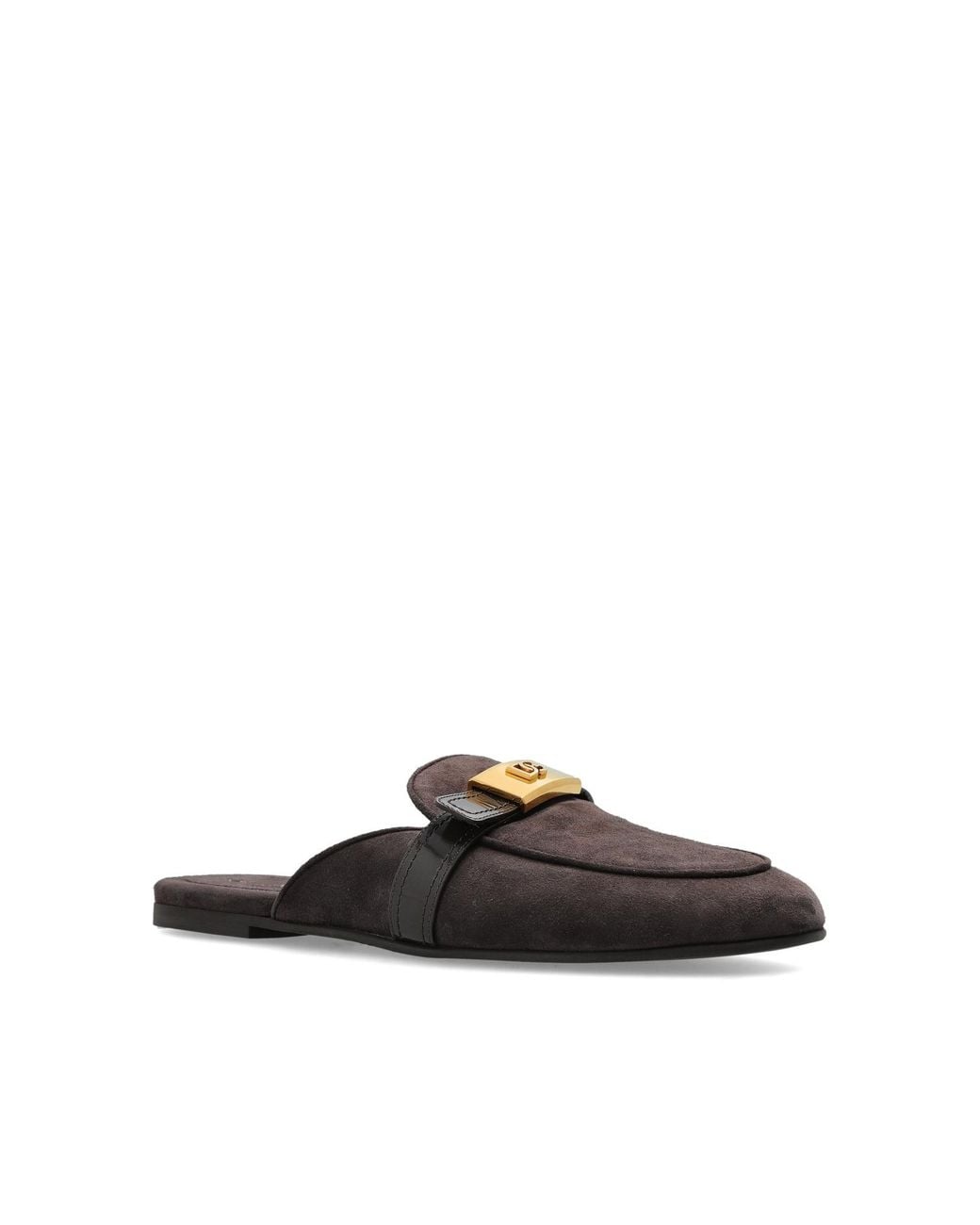 Dolce & Gabbana Black Logo Plaque Mules