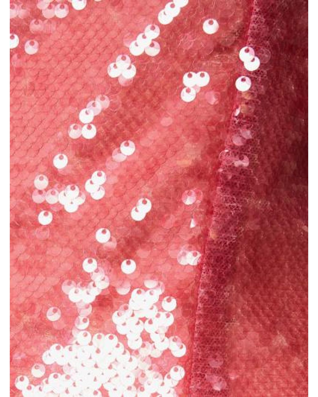 The Attico Red Medium-Length Sequined Strapless Dress
