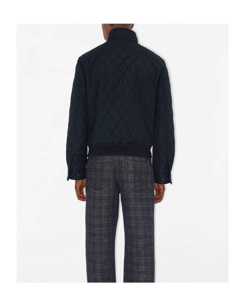 Burberry Blue Quilted Zip-Up Jacket for men
