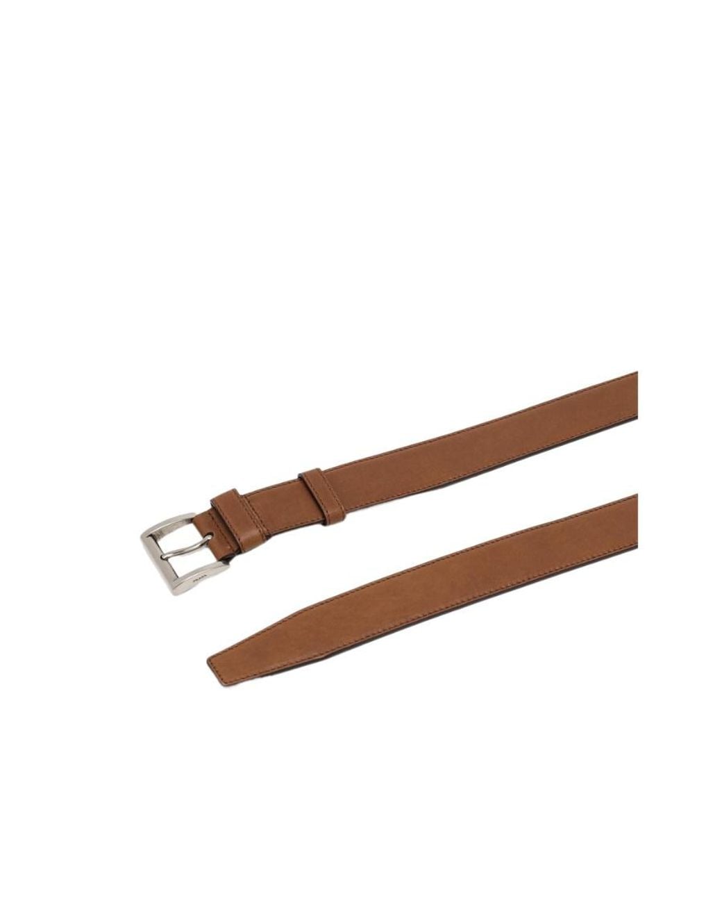 Prada Brown Logo Buckle Belt