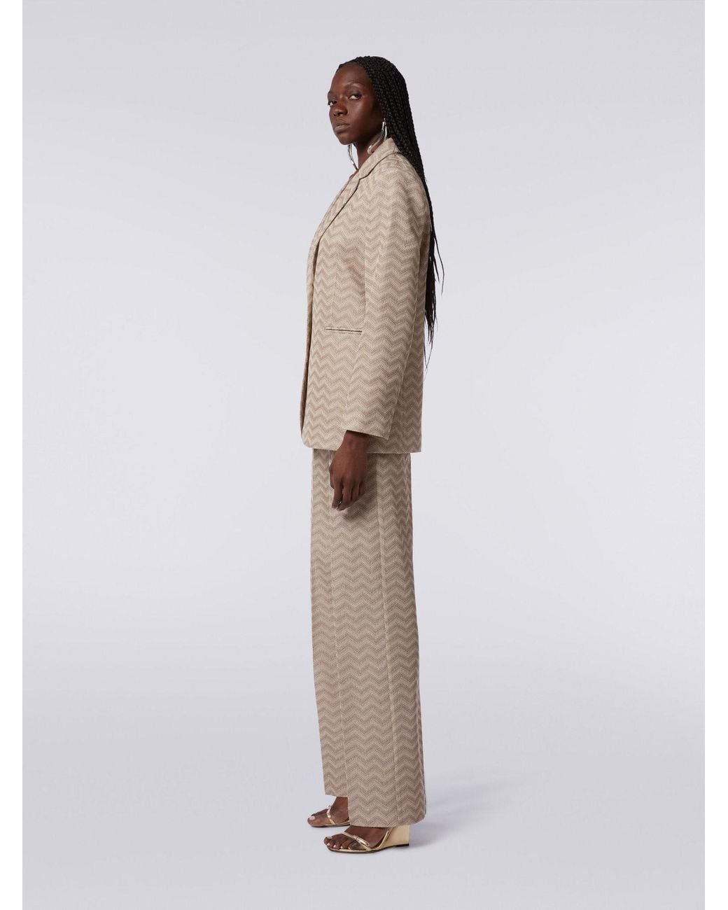 Missoni Natural Zigzag Single-Breasted Tailored Blazer