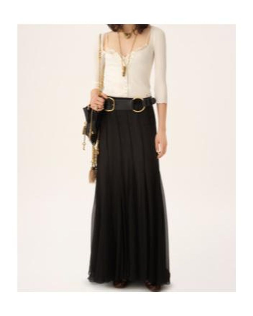 Chloé White Chloé Scoop-Neck Fitted Knit Cardigan