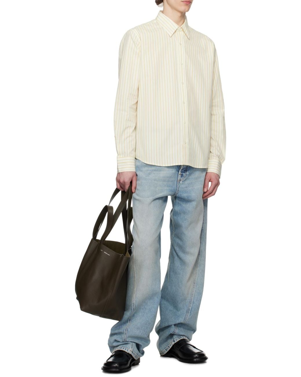 AMI Brown Ami Midi Tote Bag