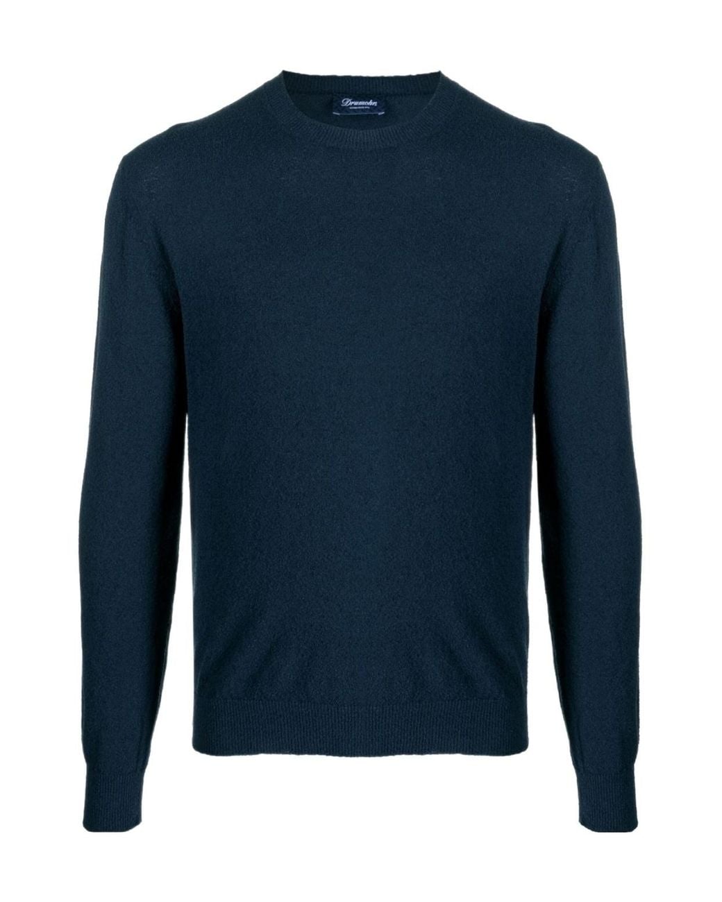 Drumohr Blue Crew Neck Pullover Sweater for men