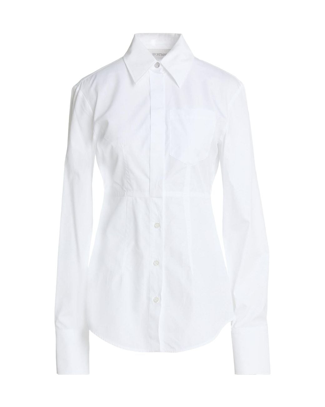 Sportmax White Solid Colour Shirts Blouses
