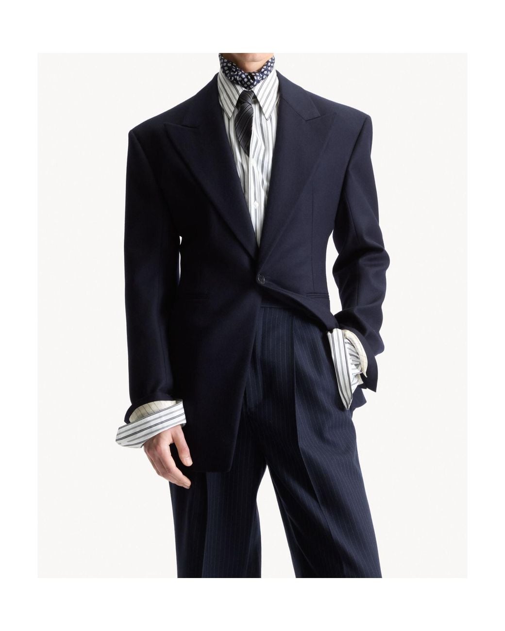Saint Laurent Blue Fluid Pants for men