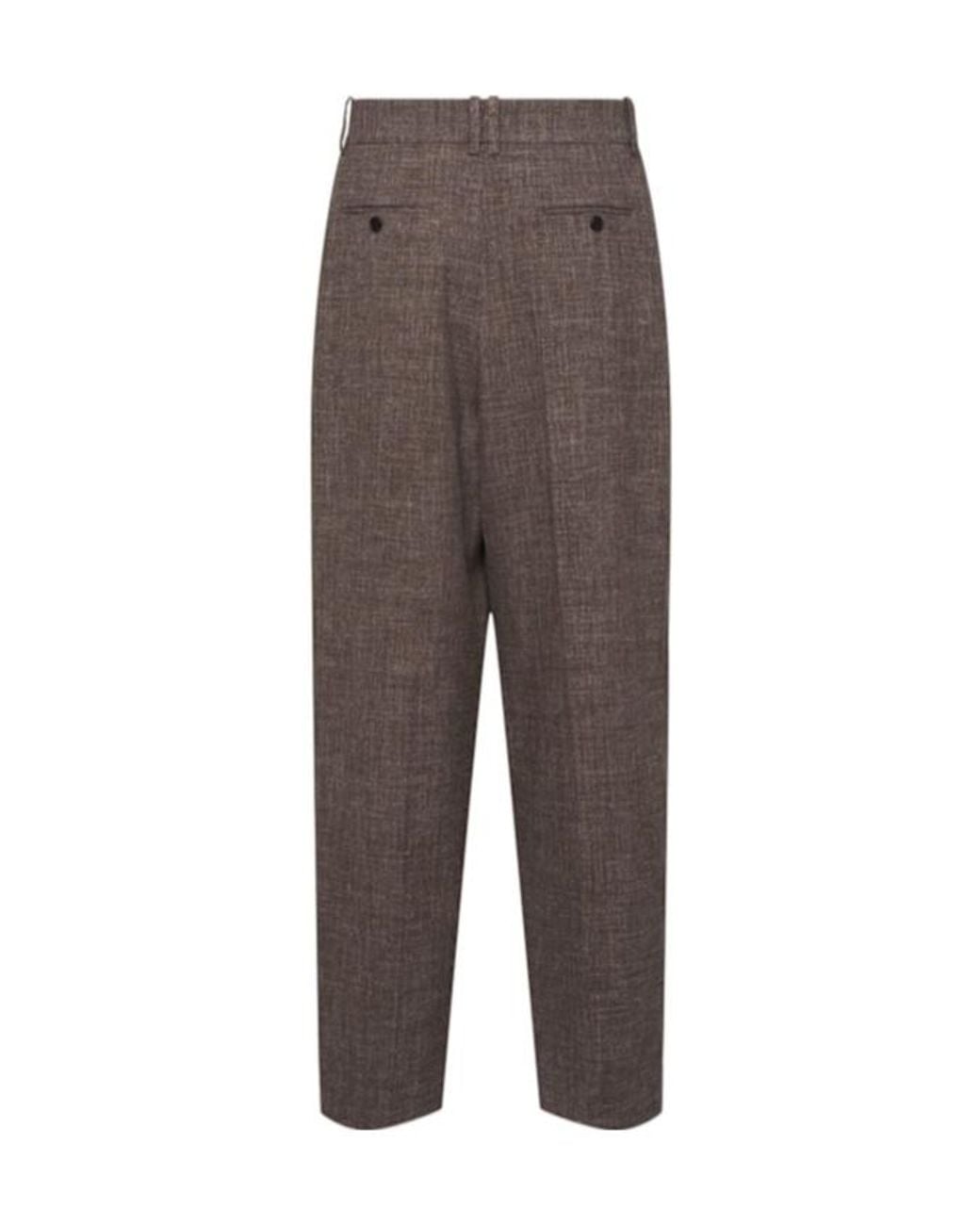 The Row Gray Silk Linen Pants for men