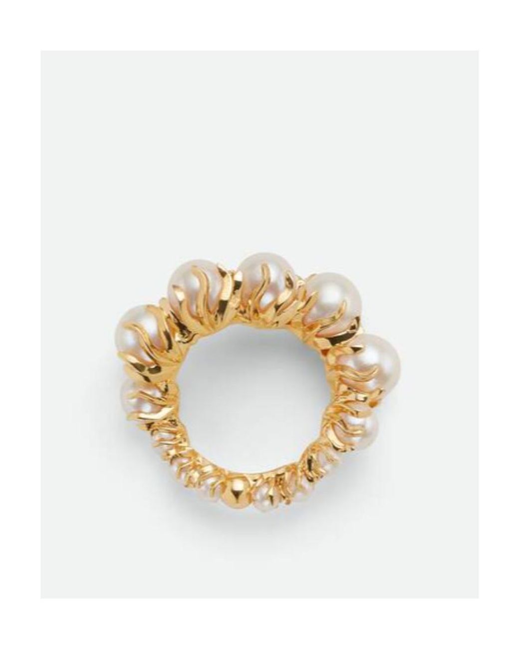 Bottega Veneta Metallic Logo Ball Ring