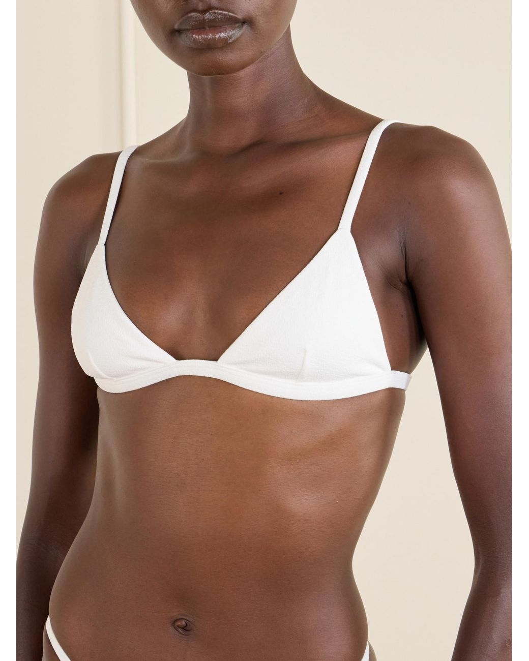 Matteau White Petite Triangle Bikini Top