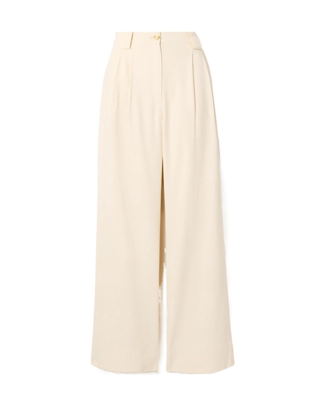A.L.C. Natural Pleated Linen-Blend Twill Wide-Leg Trousers