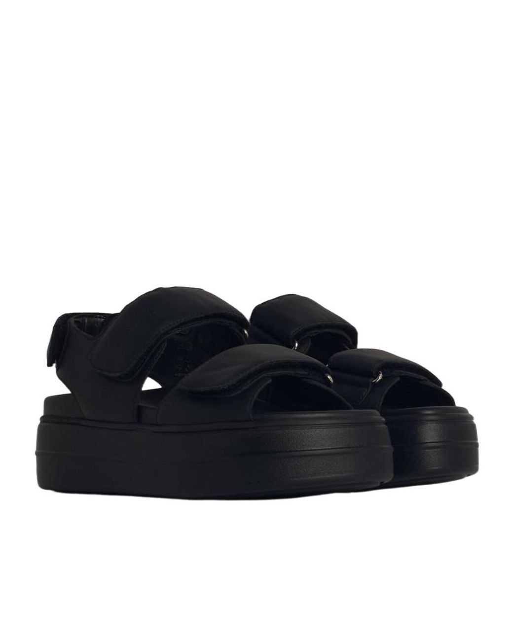 Hogan Black Straped Round Toe Sandals