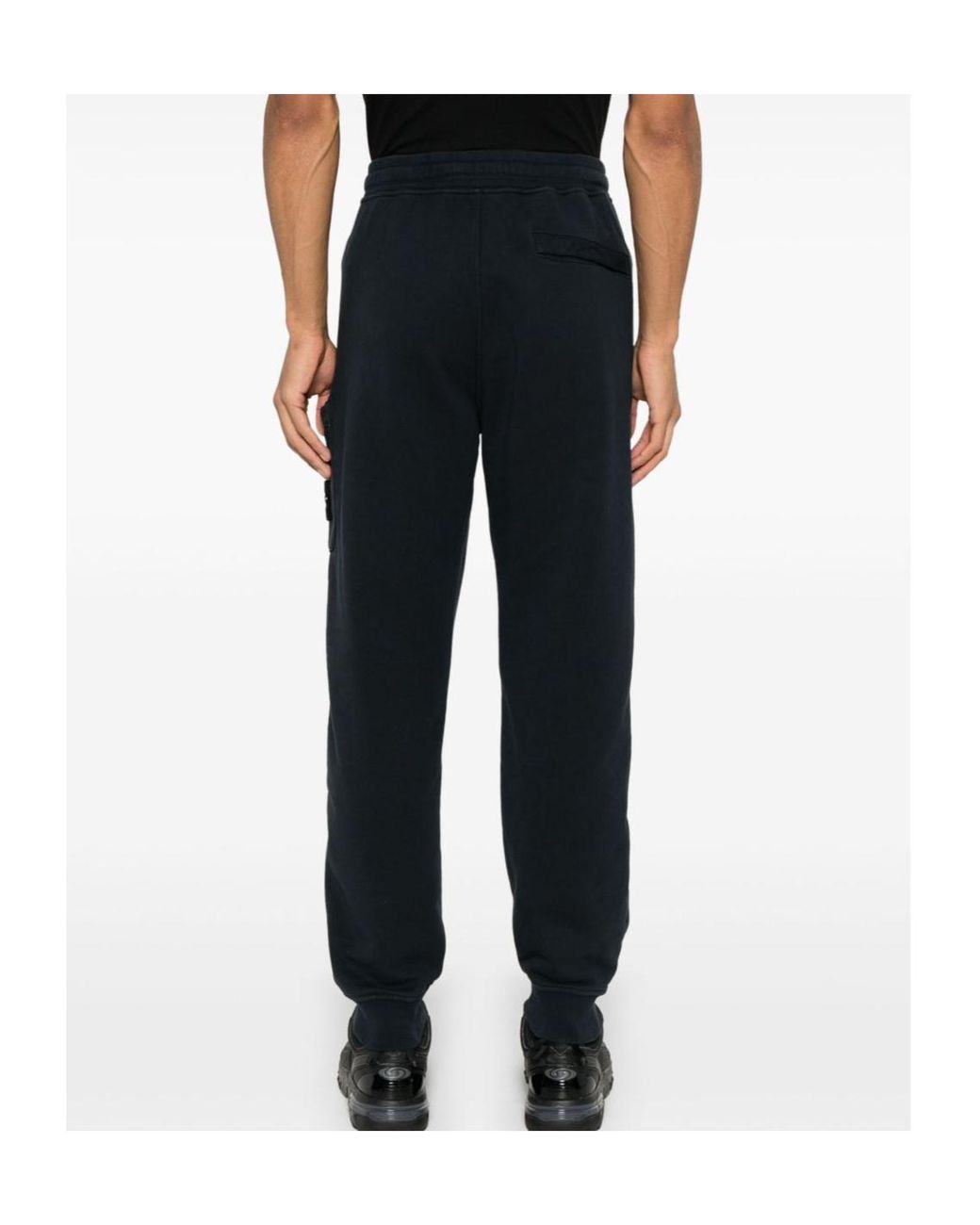Stone Island Blue Compass Patch Drawstring Trousers for men