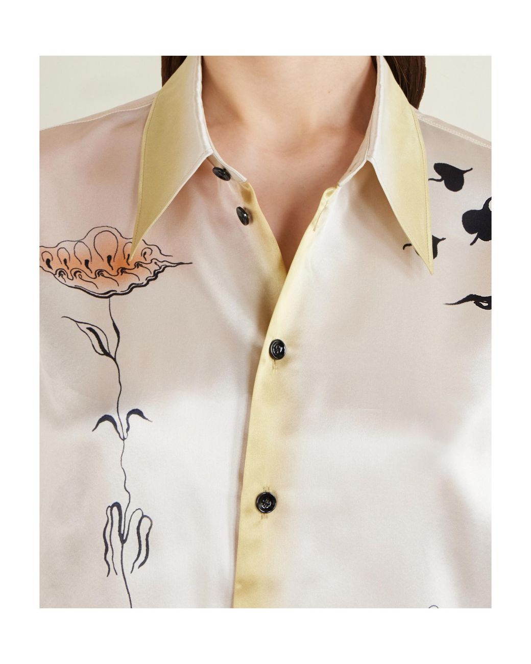 Lemaire White Printed Panel Shirt