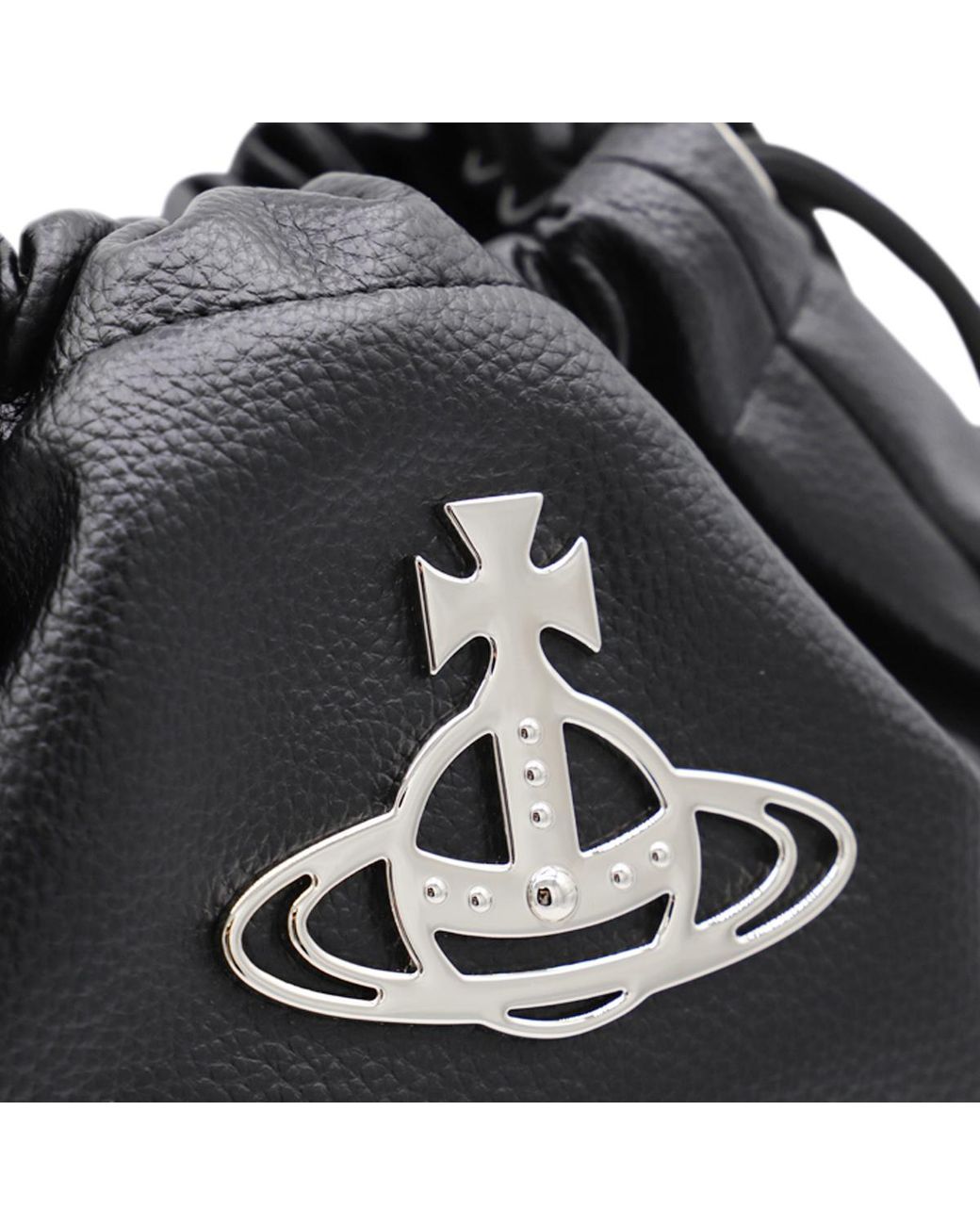 Vivienne Westwood Black Logo Plaque Shoulder Bag