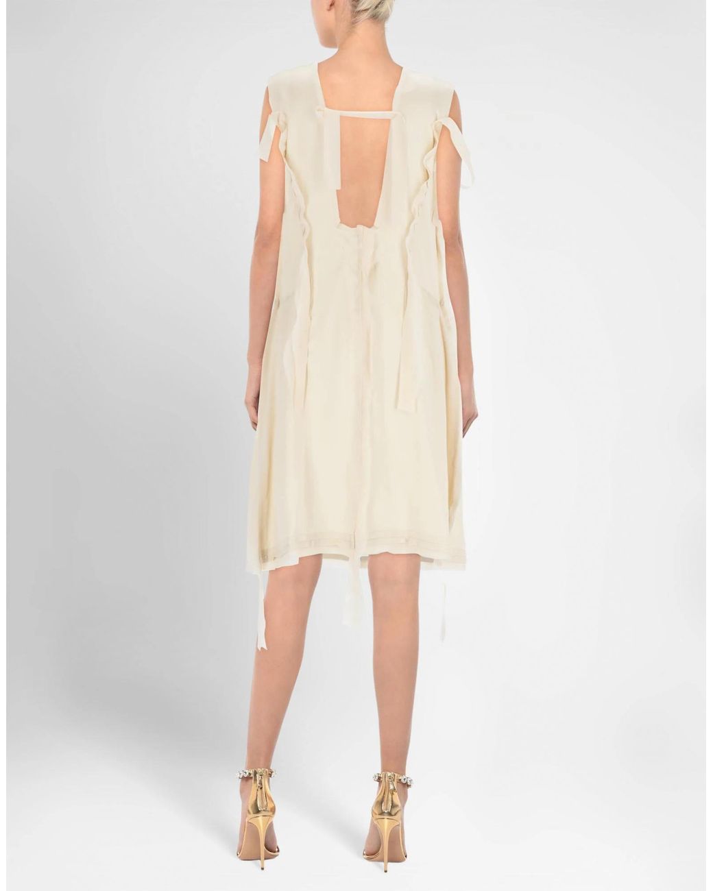 Maison Margiela Natural Two-Tone Sleeveless Dress