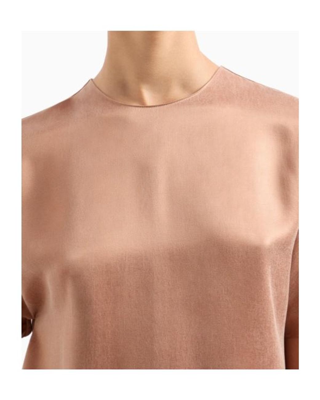 Giorgio Armani Natural Cupro And Viscose Crew-Neck Blouse