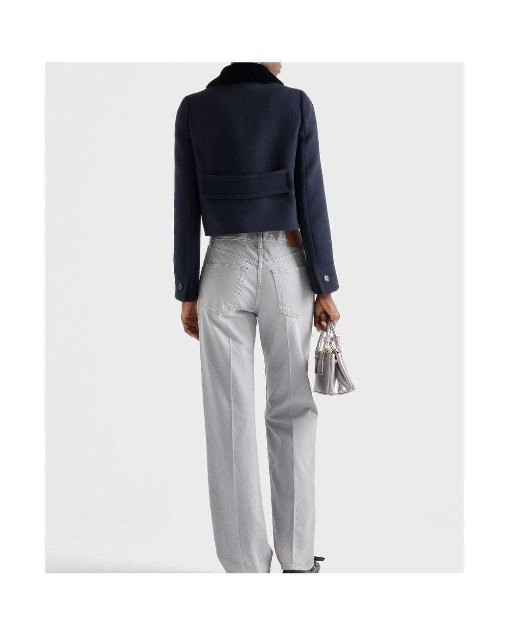 Prada Blue Single-Breasted Natté Fabric Jacket