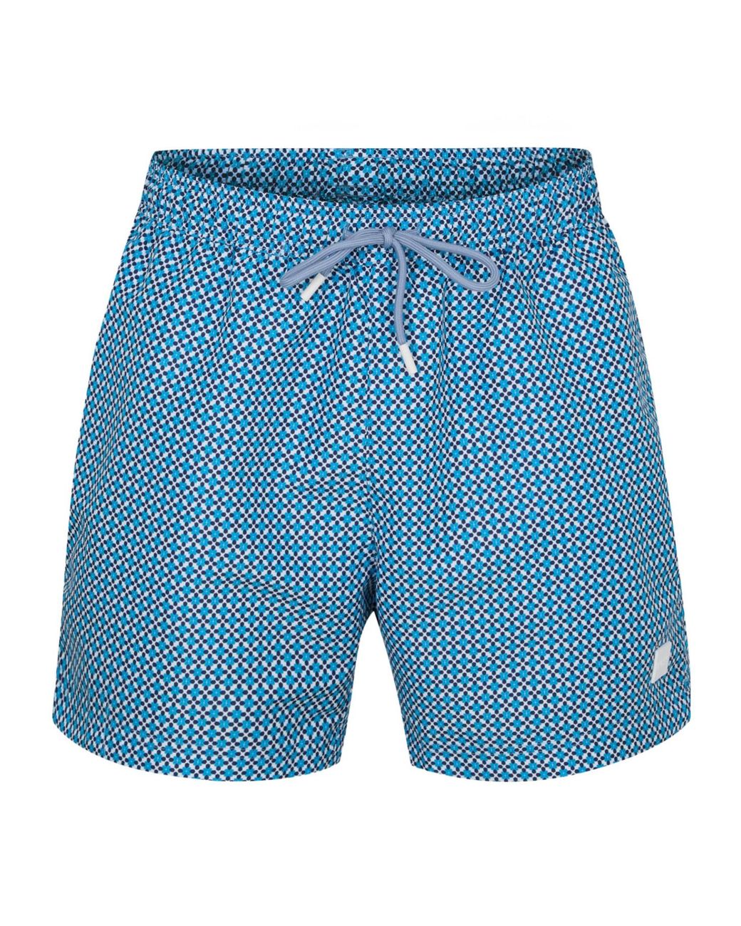 Boss Blue Patterned Swim Shorts for men