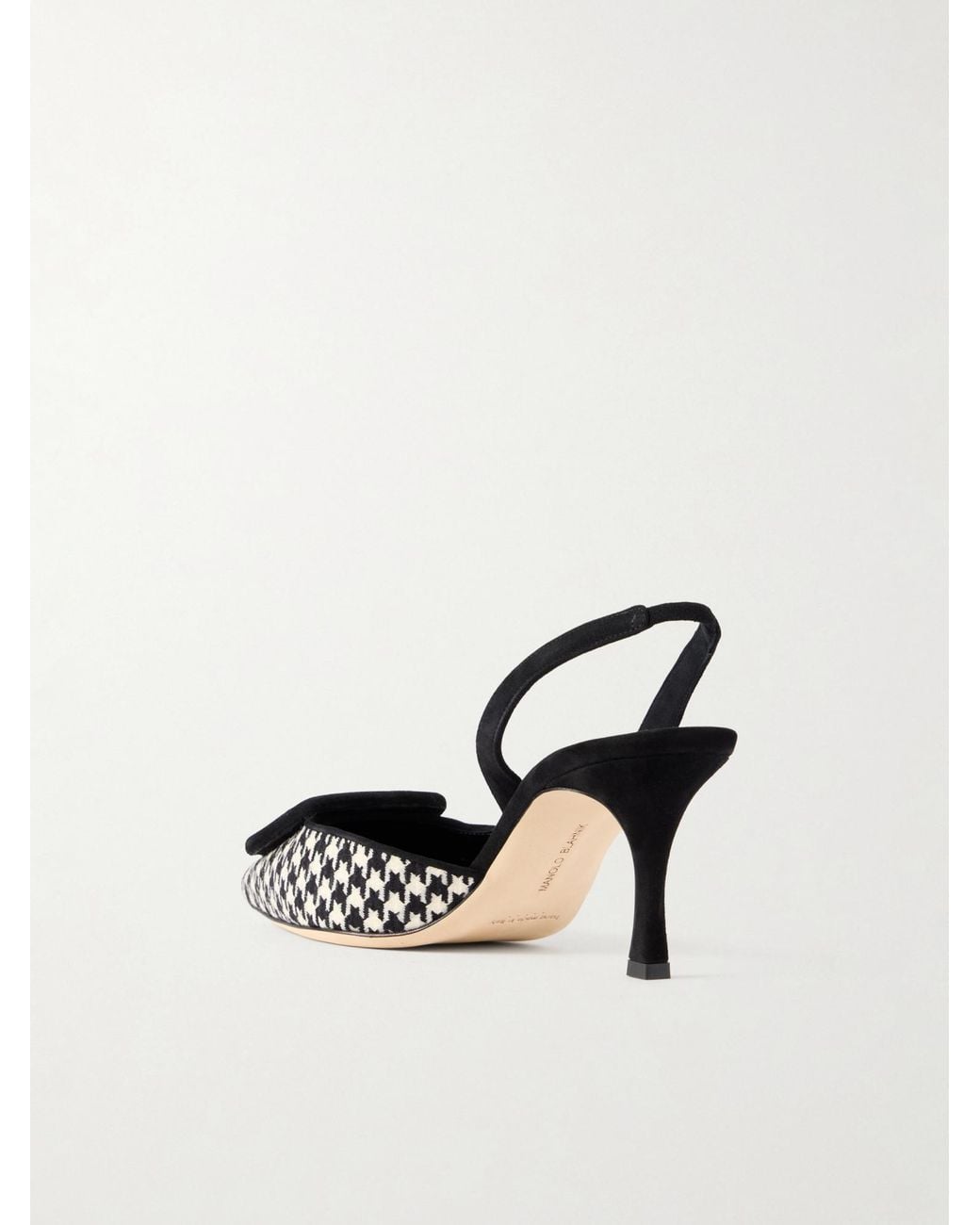Manolo Blahnik Black Houndstooth High Heels