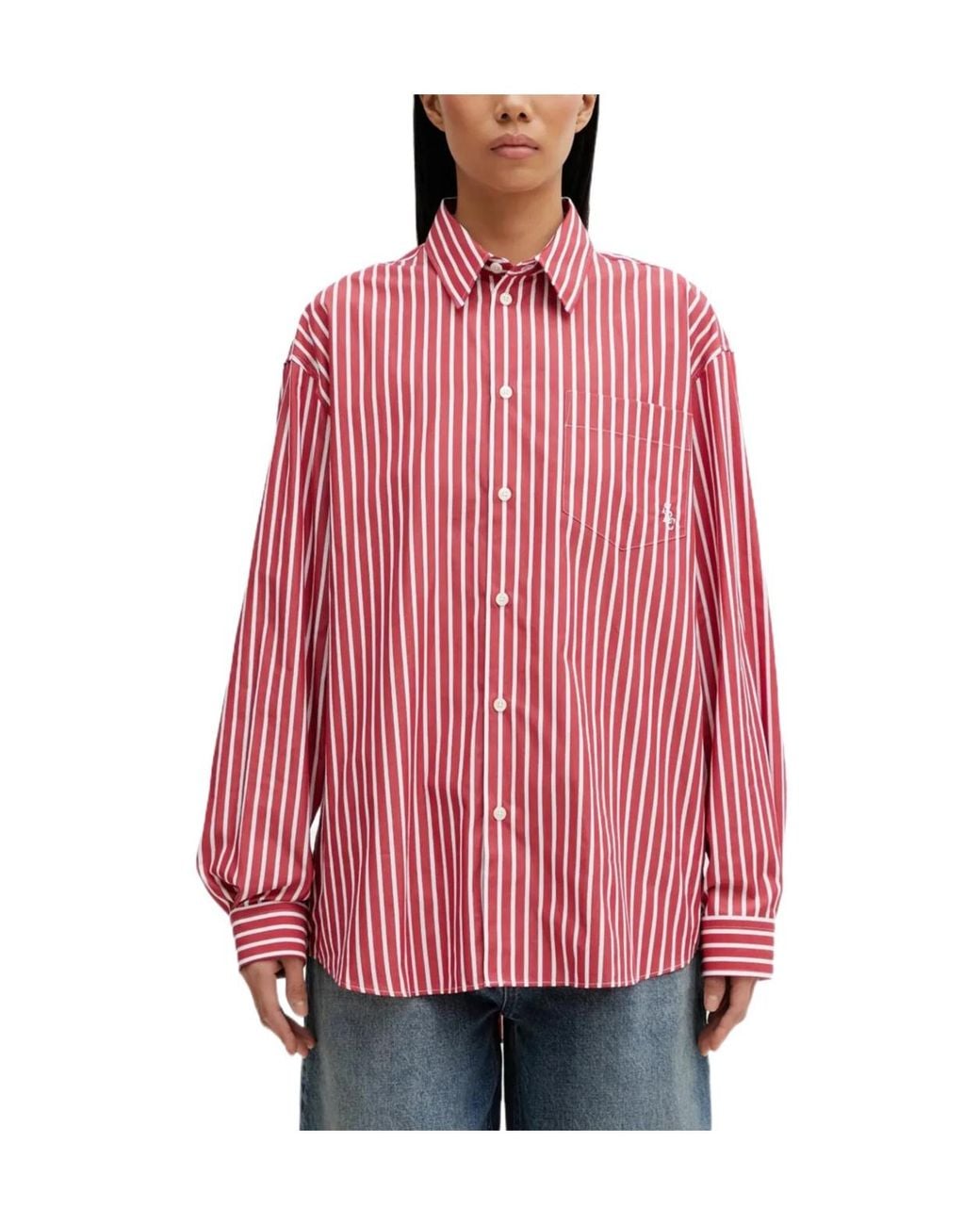 Sporty & Rich Pink Striped Pocket Shirt