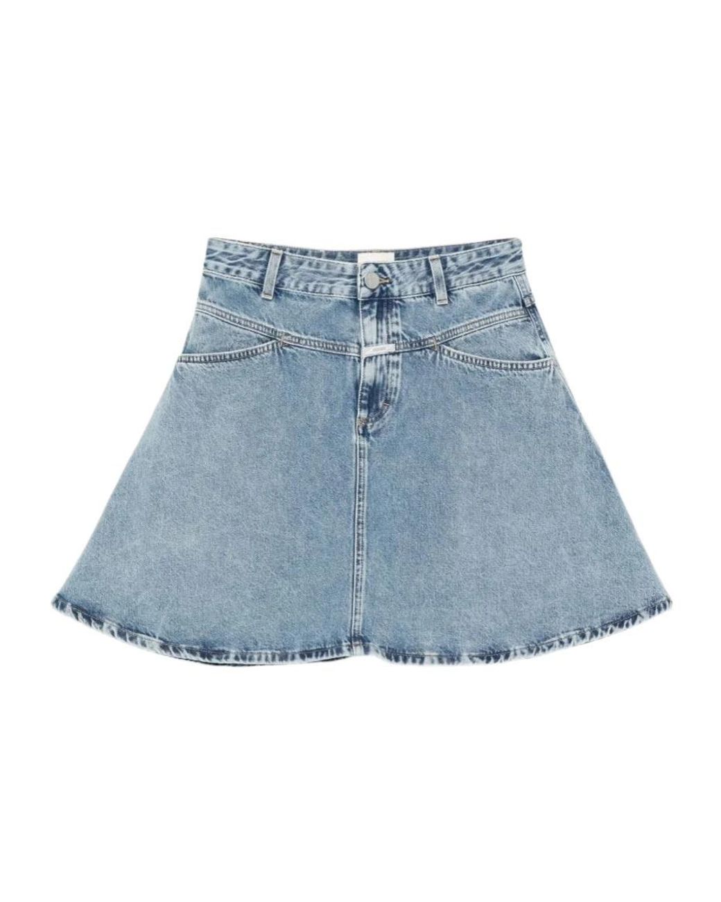 Closed Blue Cotton Short Skirt