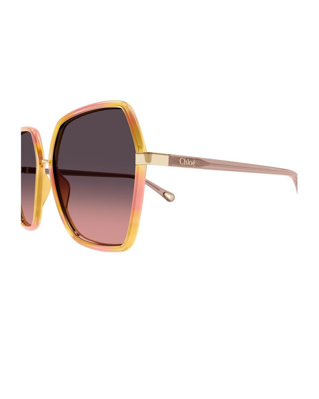 Chloé Pink Chloé Eyewear Geometric Frame Sunglasses