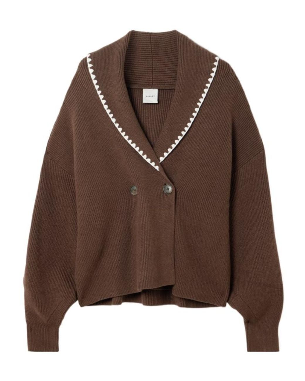 Varley Brown Long-Sleeved Cardigan
