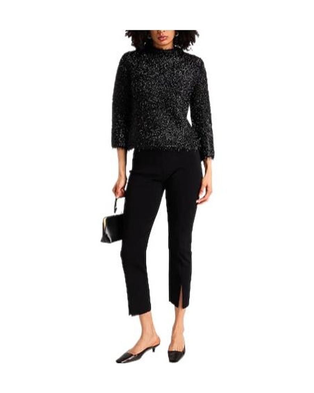 Tory Burch Black Plain Colour Jumpers
