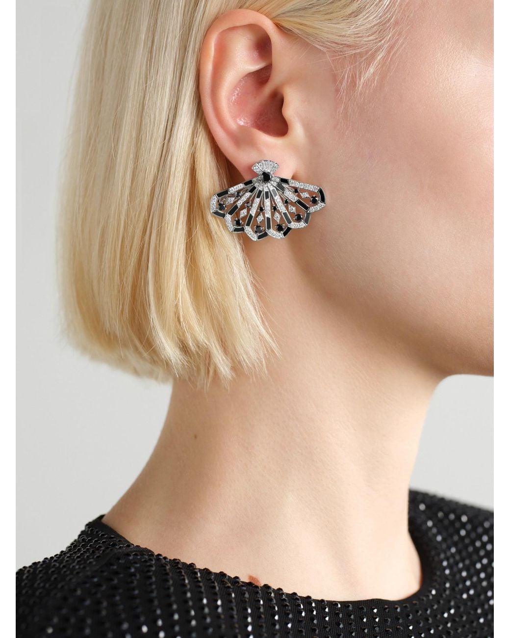 Garrard Metallic 18-Karat, Spinel And Diamond Earrings