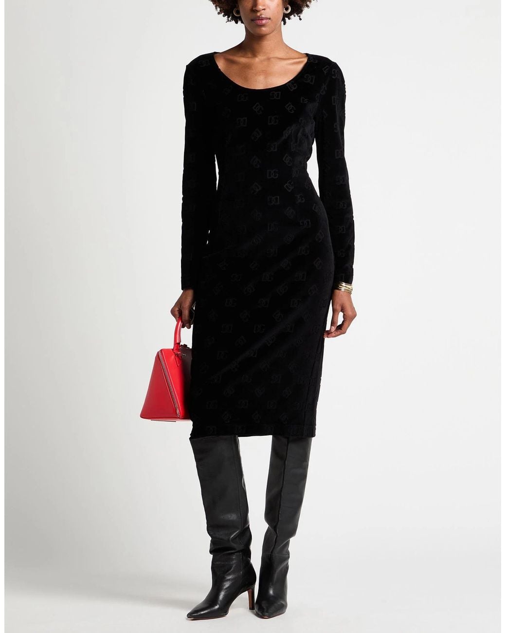 Dolce & Gabbana Black Velvet Dress