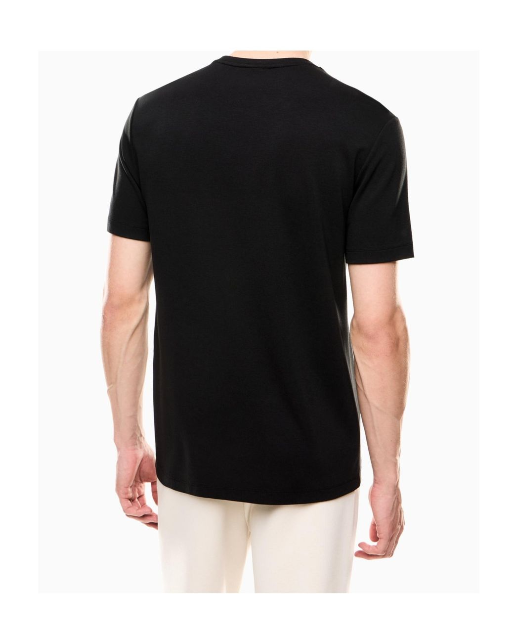 EA7 Black Logo Printed Crewneck T-Shirt for men