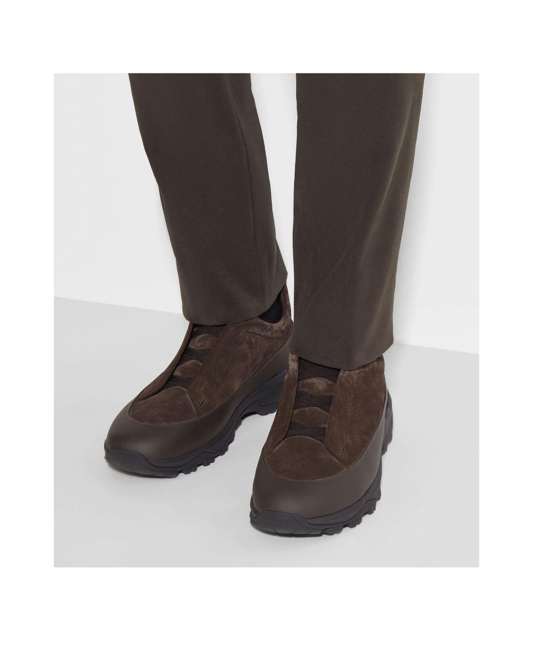 Zegna Brown Triple Stitch Monte Low-Top Sneakers for men