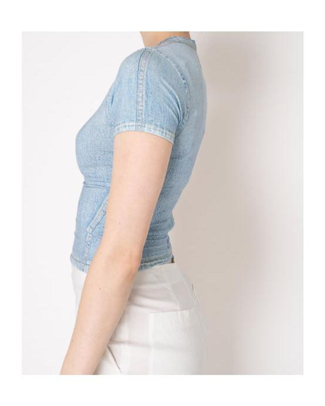 Rag & Bone Blue Crewneck Short-Sleeved Denim T-Shirt