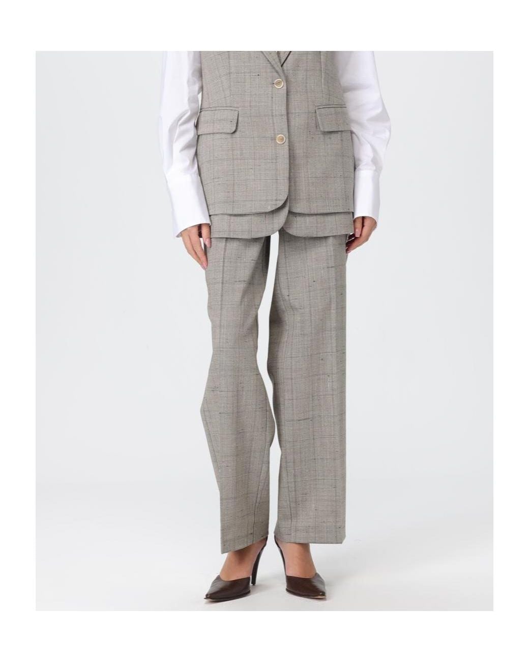 Semicouture Gray High-Waisted Casual Pants