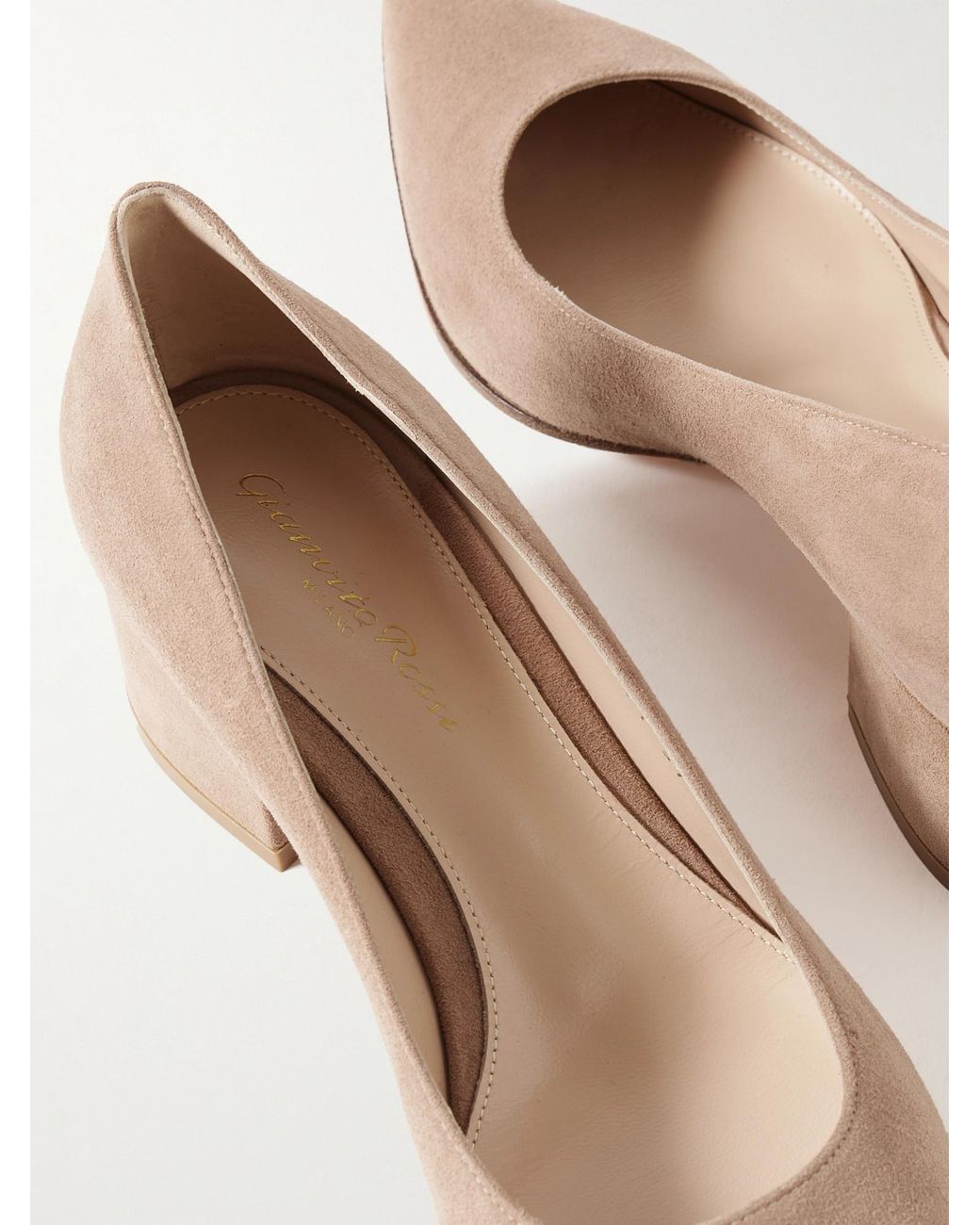 Gianvito Rossi Natural Suede Pumps