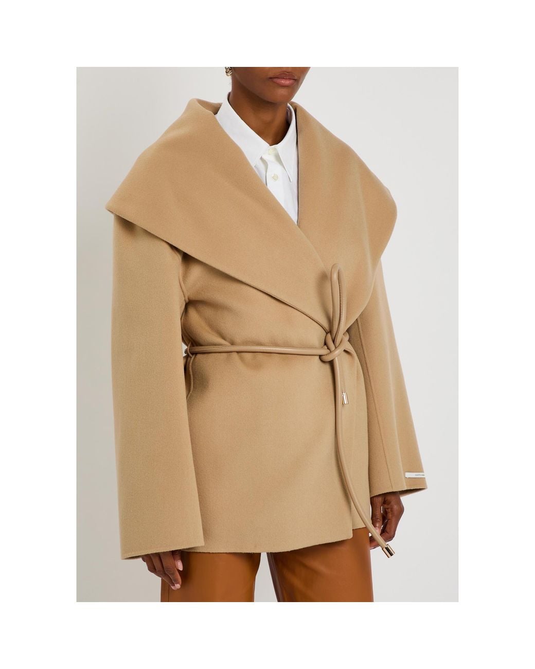Sportmax Natural Wool Belted Oversized-Fit Overcoat