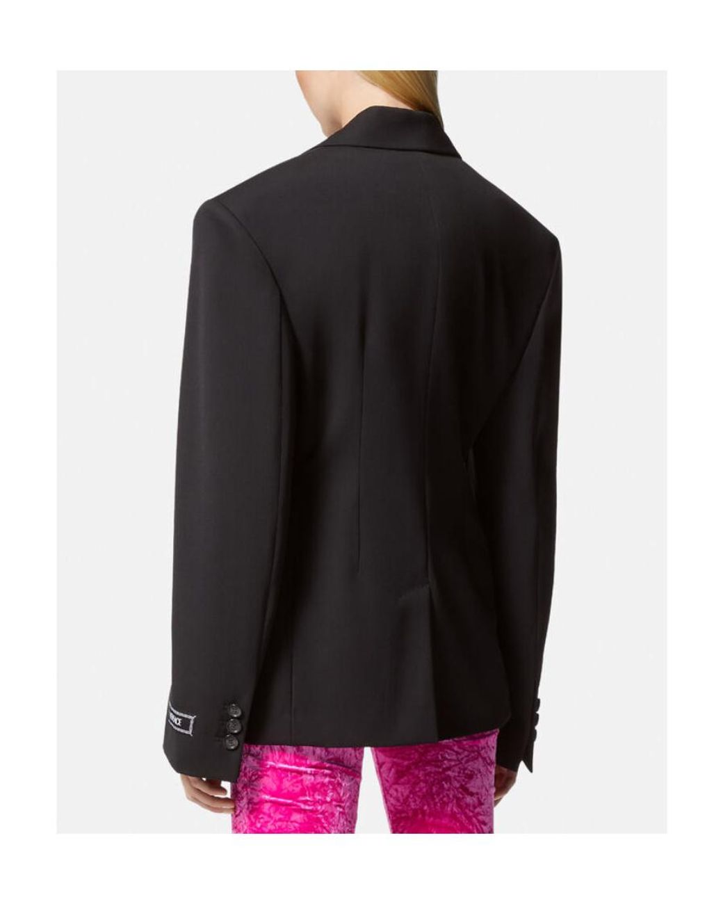 Versace Black Single-Breasted Wool Blazer