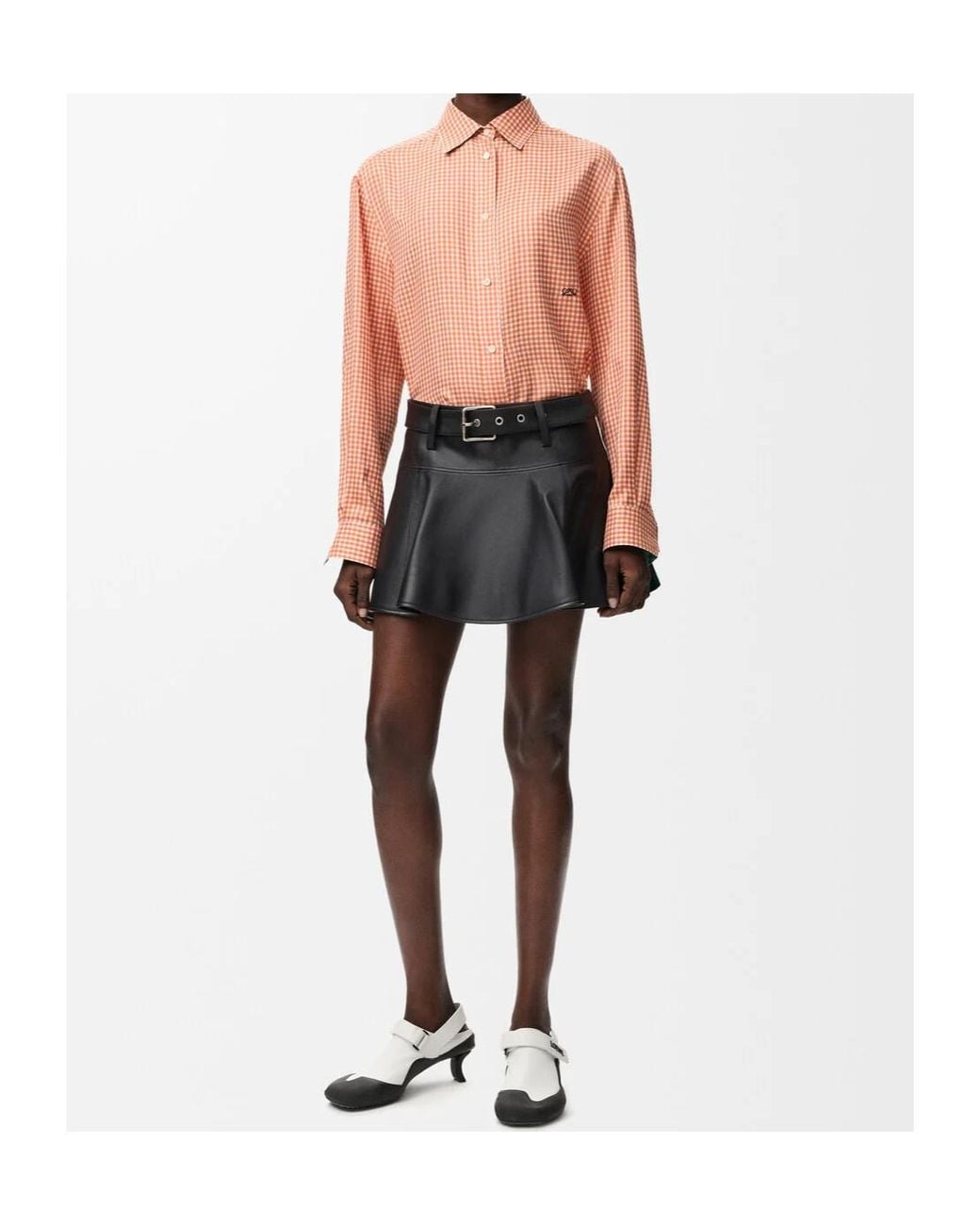 Loewe Black Belted Flared Mini Skirt