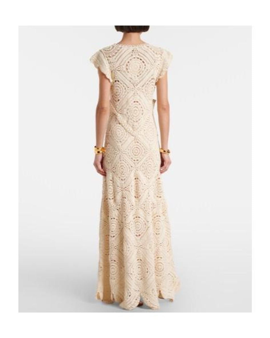 Ulla Johnson Natural Annalisa Crochet Cotton Maxi Dress