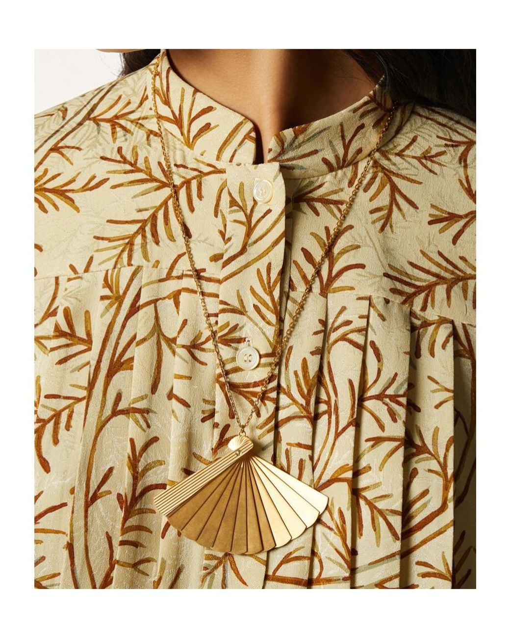 Loro Piana Metallic Fan Necklace